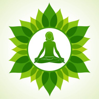 kadının Yogasan Uluslararası Yoga gün için yapması çizimi