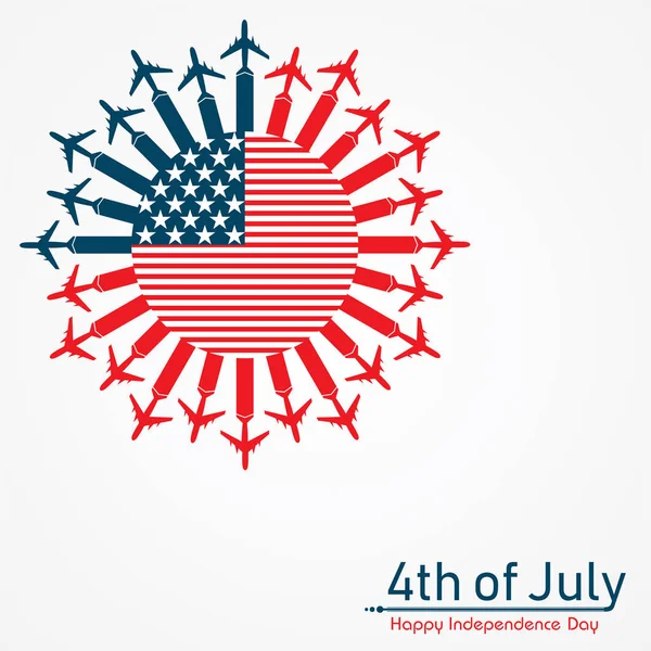 Feliz Dia da Independência dos Estados Unidos 4 de julho — Vetor de Stock