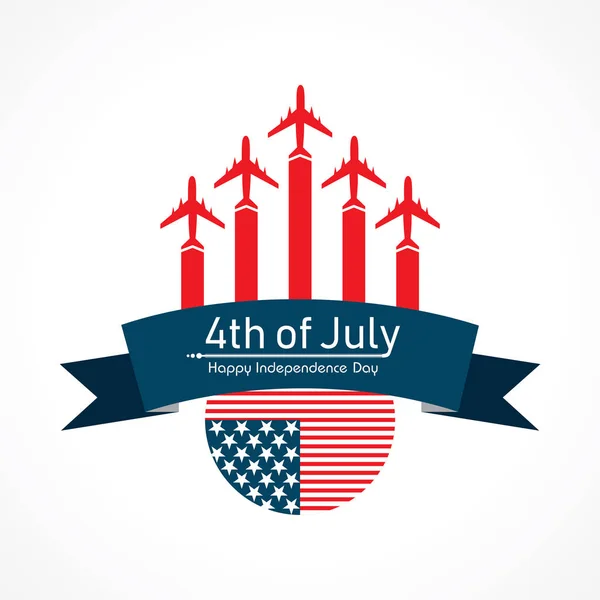 Joyeuse fête de l'indépendance des États-Unis 4 juillet — Image vectorielle