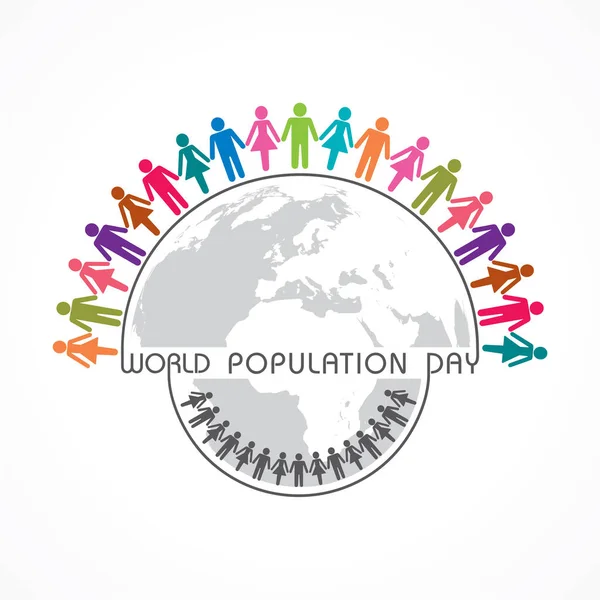 Día Mundial de la Población Saludo-11 julio — Vector de stock