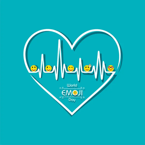 Saludo al Día Mundial del Emoji - 17 de julio — Vector de stock