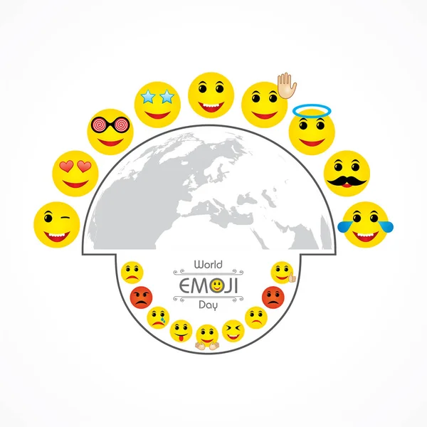 World Emoji Day Greeting - 17 July — Stock Vector