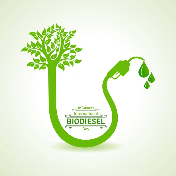 Saludo del Día Internacional del Biodiésel para el Medio Ambiente - 10 de agosto — Archivo Imágenes Vectoriales