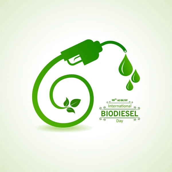 International Biodiesel Day Greeting for Eco Environment - 10 August — Stock Vector