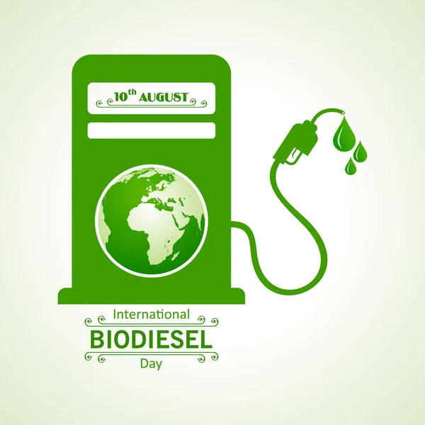 International Biodiesel Day Greeting for Eco Environment - 10 August — Stock Vector