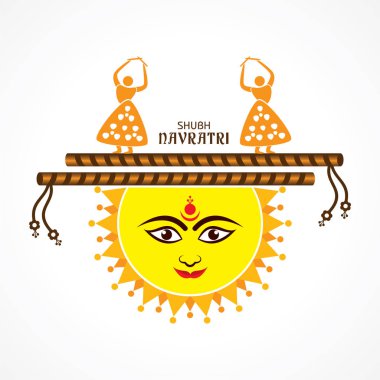 Mutlu Navratri tebrik stok vektör İllüstrasyon