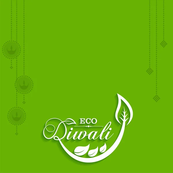 Ilustrace s pozdravem Eco nebo Green Diwali — Stockový vektor