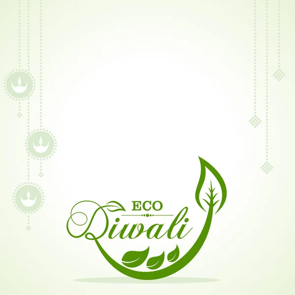 Ilustração de Eco ou Green Diwali Saudação — Vetor de Stock