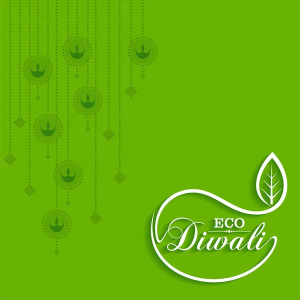 Ilustração de Eco ou Green Diwali Saudação — Vetor de Stock