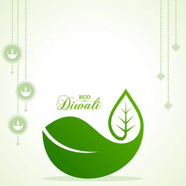 Ilustração de Eco ou Green Diwali Saudação — Vetor de Stock