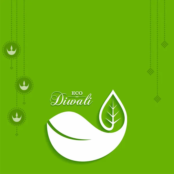 Ilustrace s pozdravem Eco nebo Green Diwali — Stockový vektor