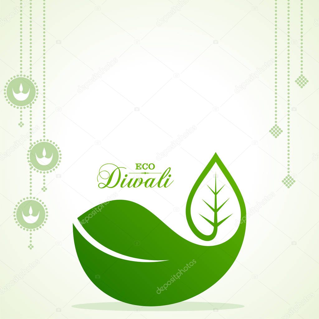 Illustration of Eco or Green Diwali Greeting