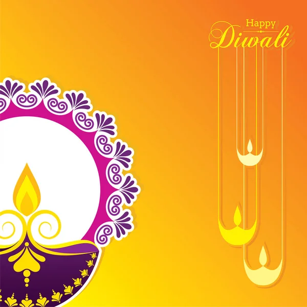 Ilustração da feliz saudação Diwali —  Vetores de Stock