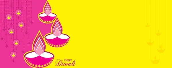 Illustrazione di Felice Saluto Diwali — Vettoriale Stock