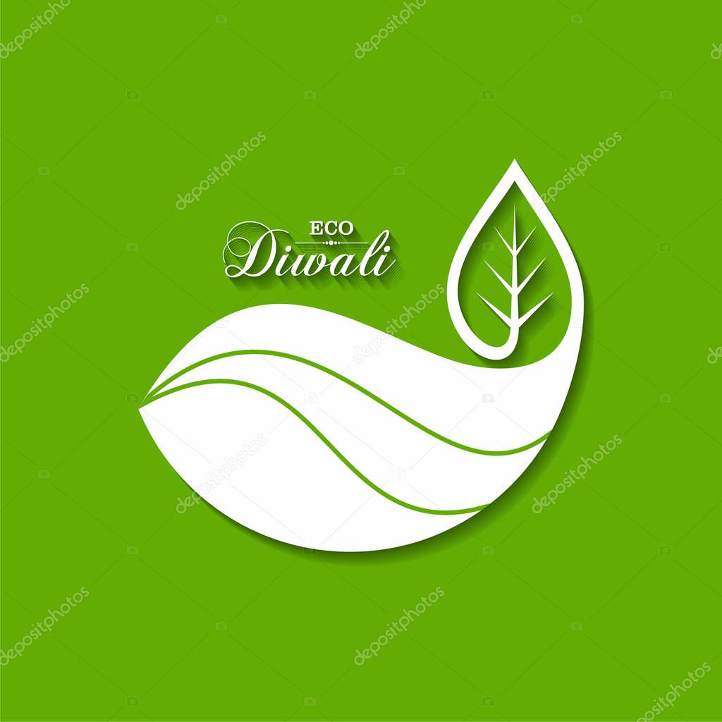 Greeting for celebrate green diwali concept