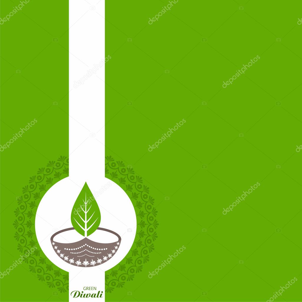 Greeting for celebrate green diwali concept