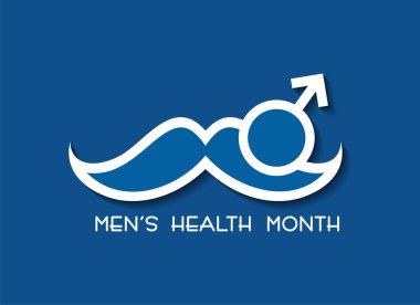 Haziran ayında gözlemlenen erkek sağlığı farkındalığı ayı için vektör illüstrasyon