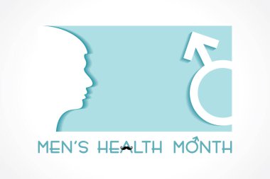 Haziran ayında gözlemlenen erkek sağlığı farkındalığı ayı için vektör illüstrasyon