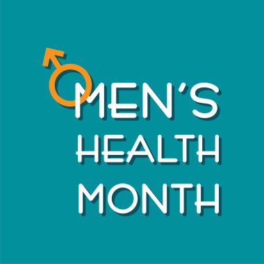 Haziran ayında gözlemlenen erkek sağlığı farkındalığı ayı için vektör illüstrasyon