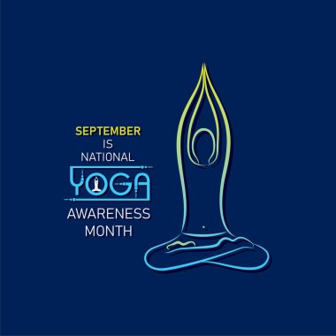 Vector illustration of National Yoga Awareness month observed in September every year clipart