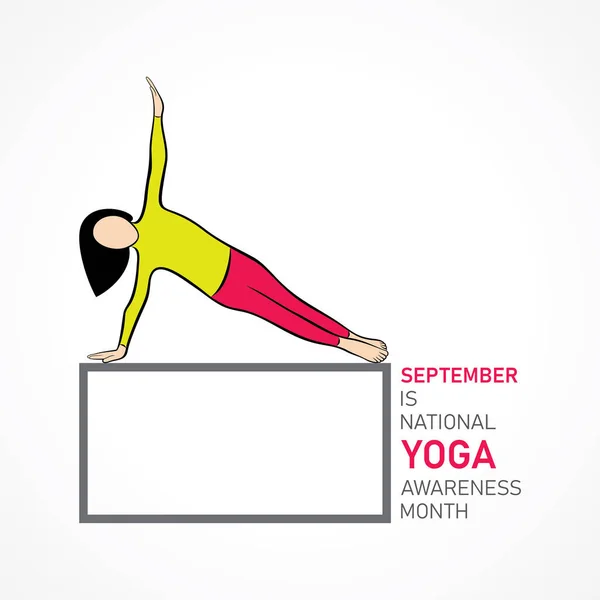Ulusal Yoga Bilinci Ayının Her Yıl Eylül Ayında Izlenen Vektör — Stok Vektör