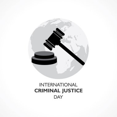 Uluslararası Ceza Adaleti Günü için vektör illüstrasyonu 17 Temmuz 'da gözlendi, poster veya afiş tasarımı