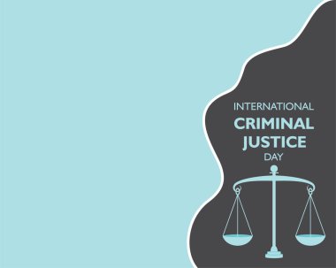 Uluslararası Ceza Adaleti Günü için vektör illüstrasyonu 17 Temmuz 'da gözlendi, poster veya afiş tasarımı