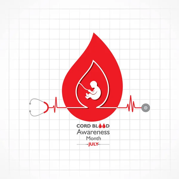 Ilustracja Wektora Dla Miesiąca Świadomości Krwi Rdzenia Obserwowane Lipcu Każdego — Wektor stockowy