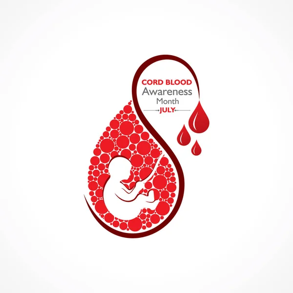 Ilustração Vetorial Para Mês Conscientização Sangue Cordão Umbilical Observado Julho —  Vetores de Stock