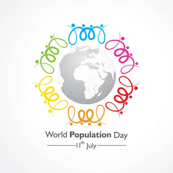Illustratie Van Wereldbevolkingsdag Waargenomen Juli — Stockvector