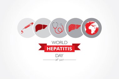28 Temmuz 'da Dünya Hepatit Günü' nün illüstrasyon, poster veya afişi