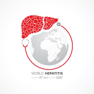 28 Temmuz 'da Dünya Hepatit Günü' nün illüstrasyon, poster veya afişi