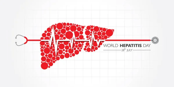 Illustration Affisch Eller Banderoll World Hepatitis Day Som Uppmärksammades Den — Stock vektor