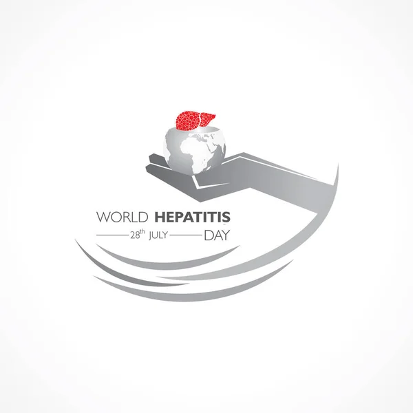 Illustration Affisch Eller Banderoll World Hepatitis Day Som Uppmärksammades Den — Stock vektor