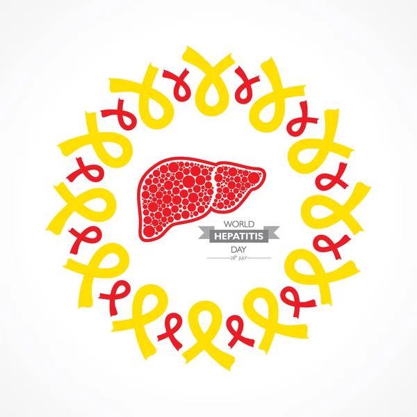 Illustration Affisch Eller Banderoll World Hepatitis Day Som Uppmärksammades Den — Stock vektor