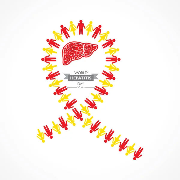 Illustration Affisch Eller Banderoll World Hepatitis Day Som Uppmärksammades Den — Stock vektor
