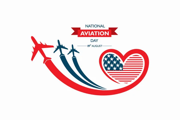 National Aviation Day Die Wordt Gevierd Verenigde Staten Augustus Concept — Stockvector