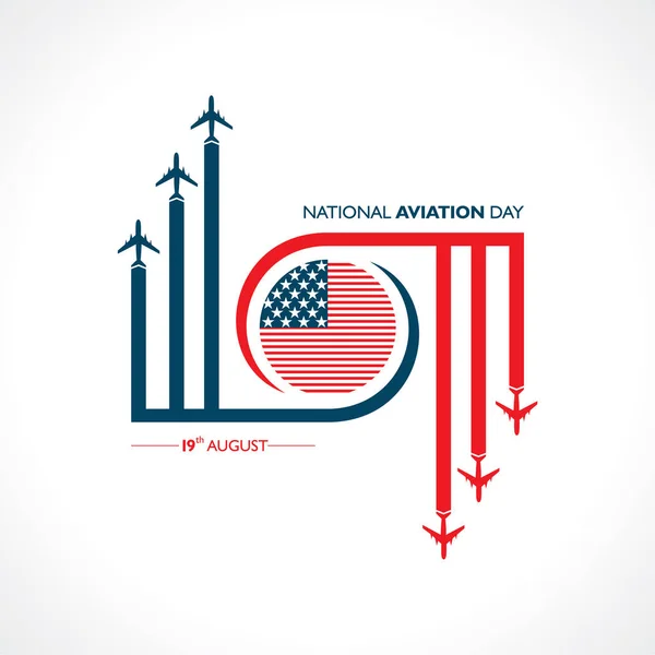 День Національної Авіації Який Відзначається Сша Серпня Концепція Дизайн Плаката — стоковий вектор