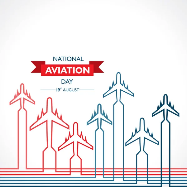 アメリカ合衆国では8月19日のコンセプトで祝われる航空の日 ポスター グリーティングカード バナー 背景のデザイン — ストックベクタ