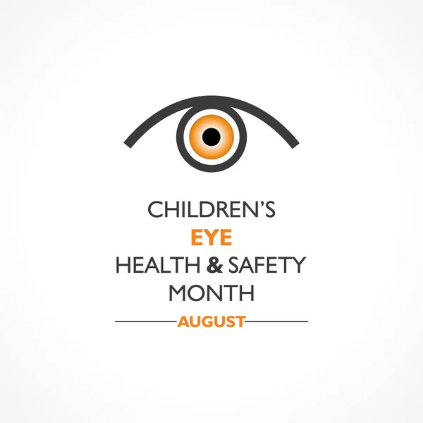 Vector Illustration Children Eye Health Safety Month Observed August — Stock Vector