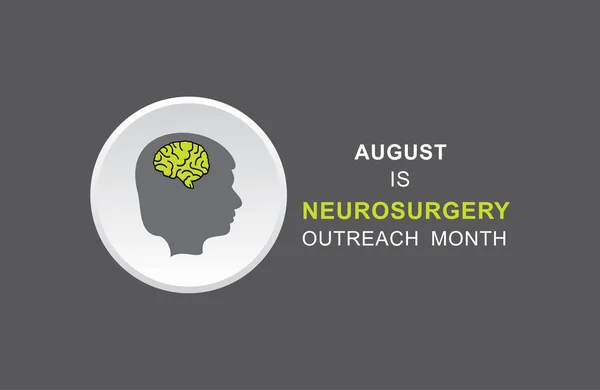 Vector Illustration Neurosurgery Outreach Month Observed August — Stock Vector