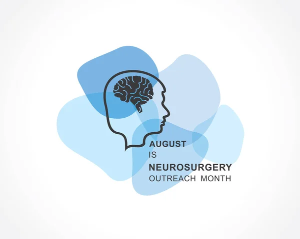 Векторная Иллюстрация Аутрич Месяца Нейрохирургии Отмечена Августе — стоковый вектор