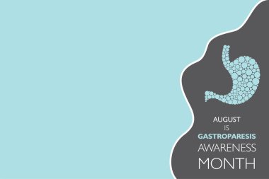 Ağustos ayında gözlemlenen Gastroparezis Farkındalık Ayının Vektör İllüstrasyonu
