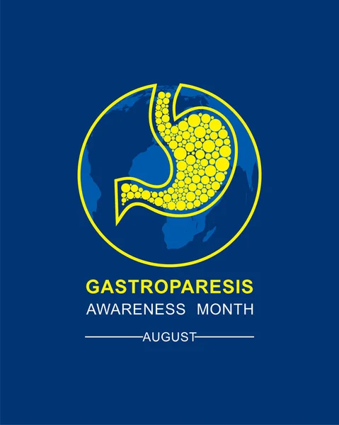 Vector Illustration Gastroparesis Awareness Month Observated August - Stok Vektor