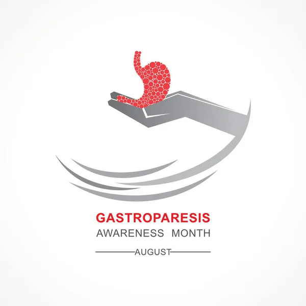 Ilustracja Wektorowa Miesiąca Świadomości Gastroparezy Obserwowanego Sierpniu — Wektor stockowy