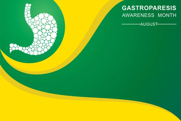 Vector Illustration Gastroparesis Awareness Month Observated August - Stok Vektor