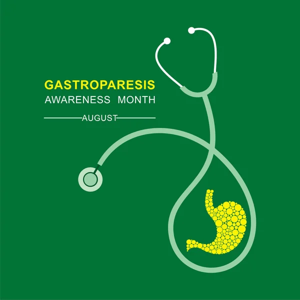 Ilustracja Wektorowa Miesiąca Świadomości Gastroparezy Obserwowanego Sierpniu — Wektor stockowy