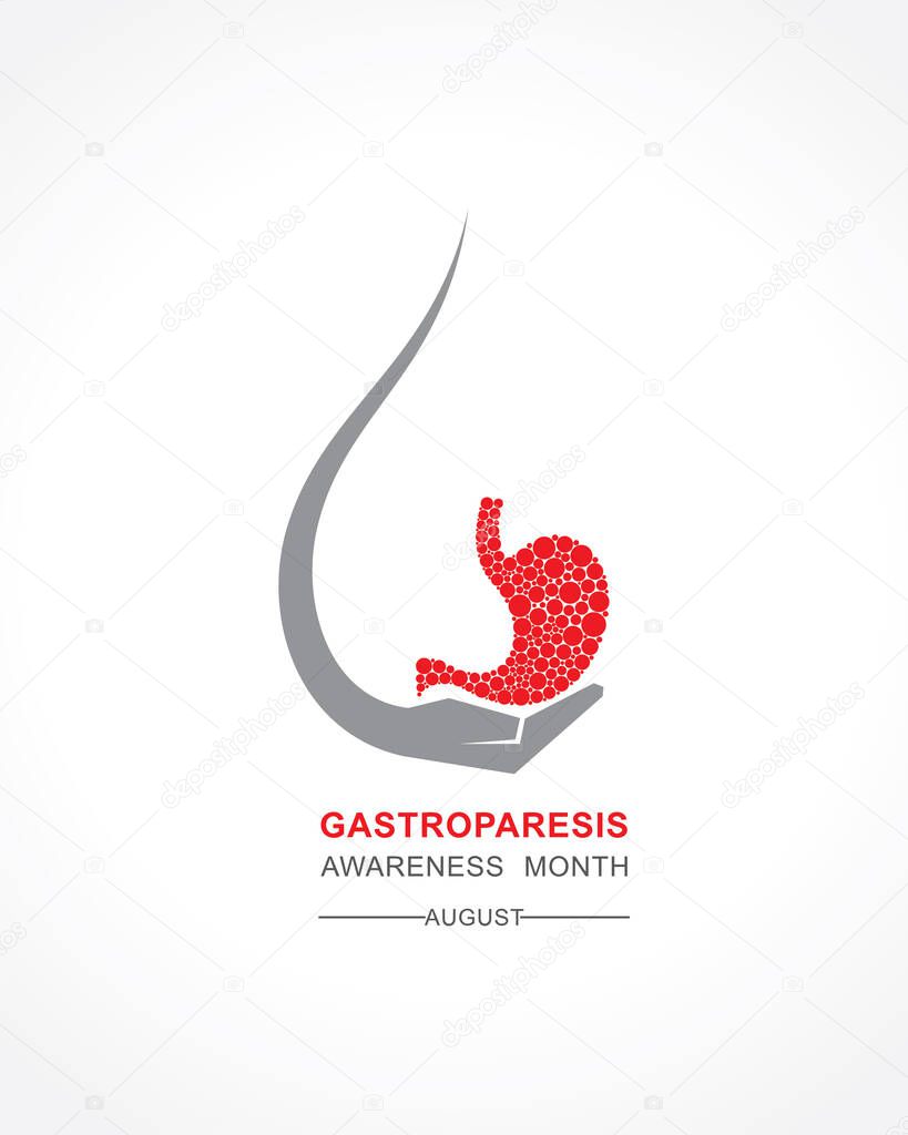Vector Illustration of Gastroparesis Awareness Month observed in August