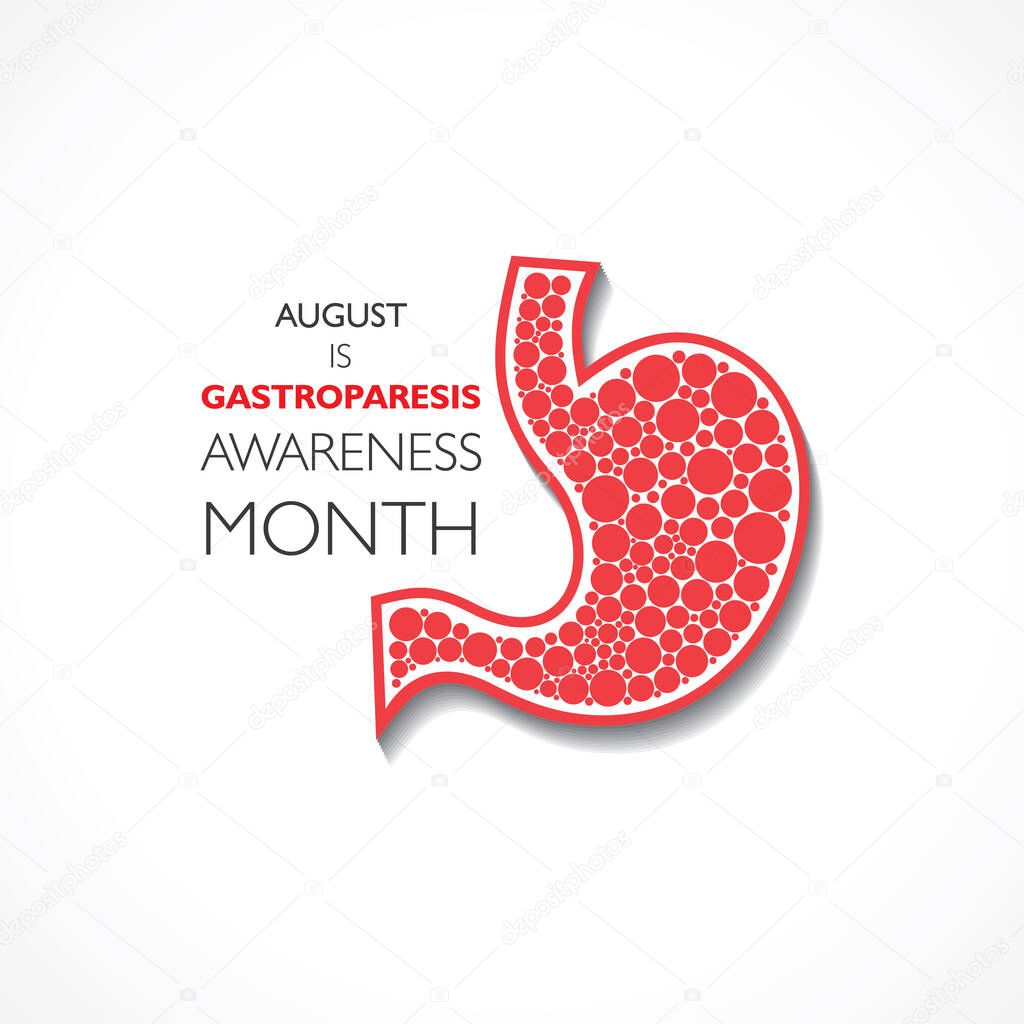 Vector Illustration of Gastroparesis Awareness Month observed in August