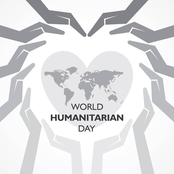Векторная иллюстрация Всемирного дня гуманитарной помощи отмечается 19 августа
